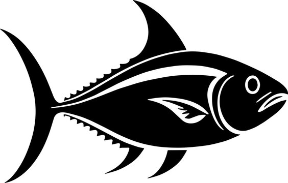 recommend clip art: Tuna fish silhouette isolated on white background