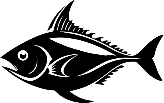 recommend clip art: Tuna fish silhouette isolated on white background