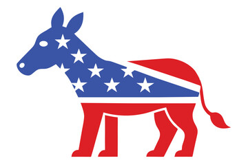 democrat donkey red white and blue political Isola. 