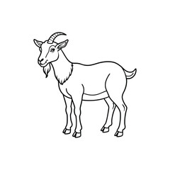 Goat vector silhouette. Farm animal silhouette goat outline icon vector illustration.