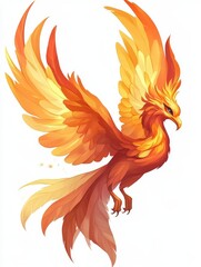 Fiery Phoenix in Flight