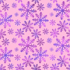 Christmas ice scribble seamless snowflakes pattern for wrapping paper and fabric