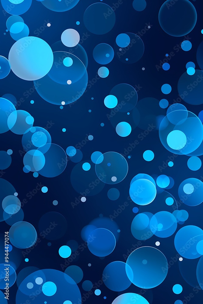 Poster an abstract blue background with intersecting spheres