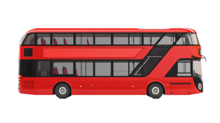 Modern double-decker bus isolated on a white background