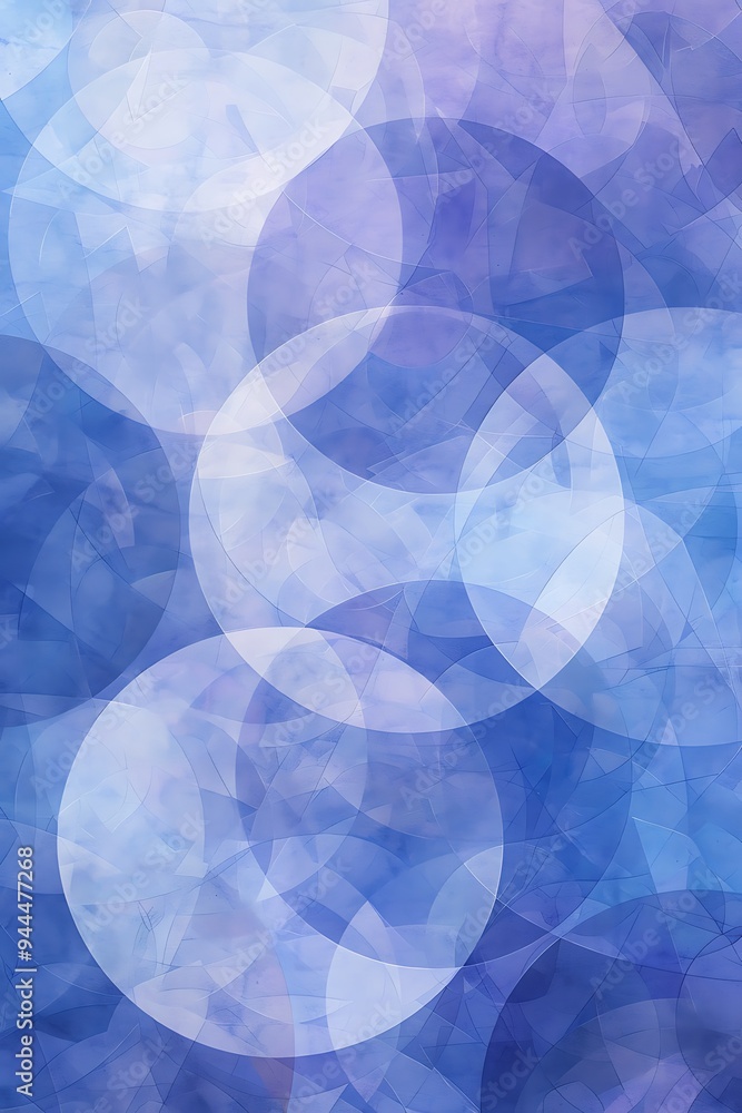 Poster an abstract blue background with intersecting spheres