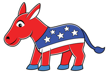 democrat donkey red white and blue political Isola. 