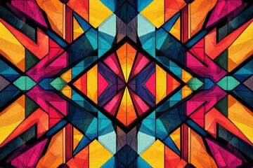 Abstract Geometric Pattern with Vibrant Colors created with Generative AI