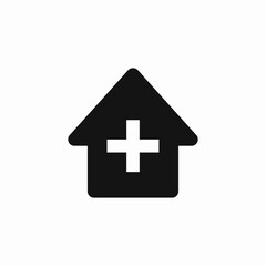 clinic hospital medicine house icon