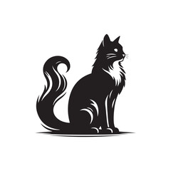 Whiskers in the Dark Elegant Cat Silhouette