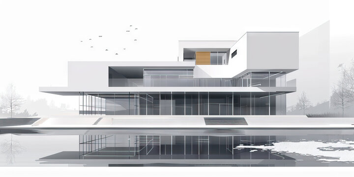 A modern gray abstract, showcasing the versatility of urban architecture, ideal for an architect's studio or real estate office.