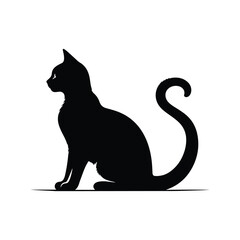 Meow Chic Cat Silhouette Vector Illustration Design