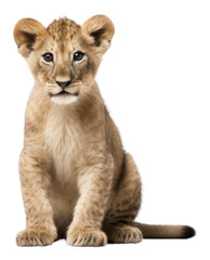 Obraz premium PNG Lion Cub Sitting wildlife cheetah sitting.