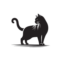 Modern Cat Silhouettes Vector Illustration