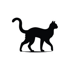 Whiskered Elegance Trendy Cat Silhouette Art