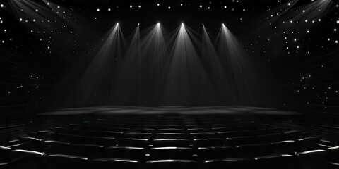 Black: A dramatic black abstract, ideal for a theater, cinema, or entertainment venue.