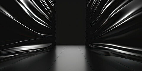 Black: A dramatic black abstract, ideal for a theater, cinema, or entertainment venue.