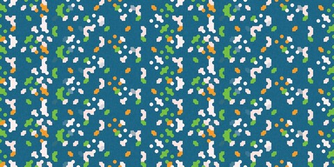 Simple glitch geometric seamless abstract banner with playful woven summer color. Bright whimsical gender neutral border bold irregular shape textile cotton effect edging.