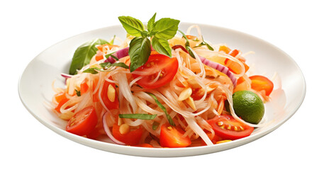 PNG Papaya salad pasta plate food.
