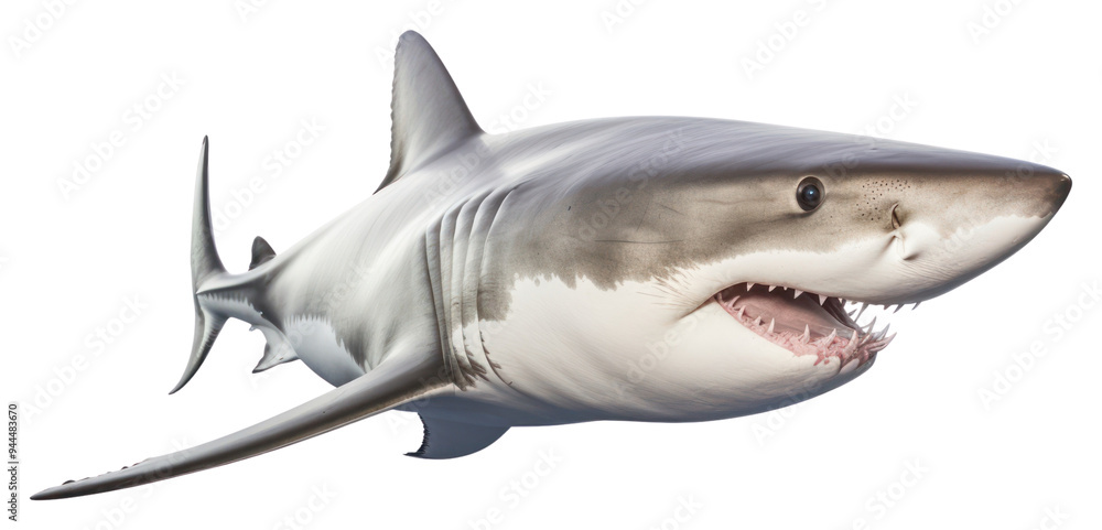 Canvas Prints png a white shark animal fish sea.