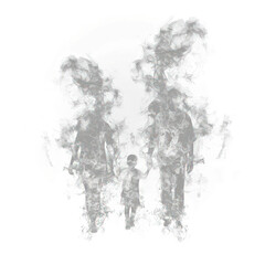 Fototapeta premium PNG The isolated a family shape minimal smoke effect photography portrait wedding.