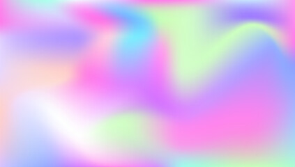 Iridescent Gradient. Metalic Flyer. Holographic Texture. Pop Poster. Abstract Background. Blur Holography Template. Rainbow Mesh. Purple Neon Background. Violet Iridescent Gradient
