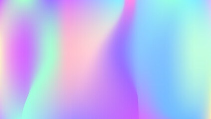 Hologram Gradient. Pearlescent Background. Girlie Flyer. Abstract Texture. Pastel Light. Neon Gasoline Template. Blue Soft Background. Blur Vector. Purple Hologram Gradient