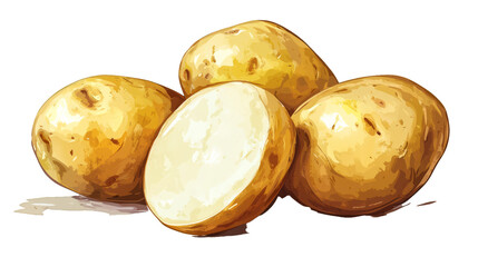 potatoes with no reflection on transparency background PNG
