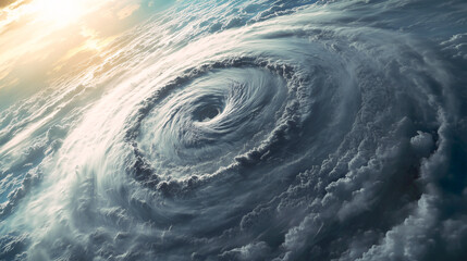 Storm clouds swirl above the Earth. View of the Earth from space.