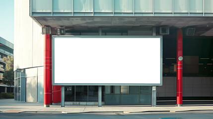 Obraz premium Mockup of Big Horizontal Banner on City Street