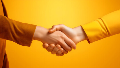 Two people shaking hands in a business setting