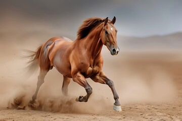 Fototapeta premium horse running in the desert