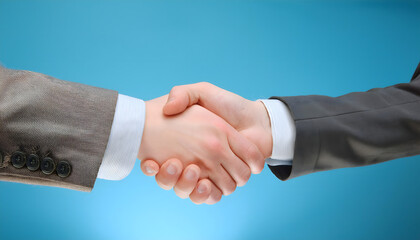 Two people shaking hands in a business setting