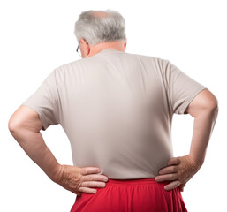 Obraz premium PNG Man with back pain adult midsection relaxation.