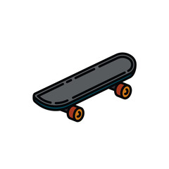 Original vector illustration. A contour icon. Vintage skateboard.
