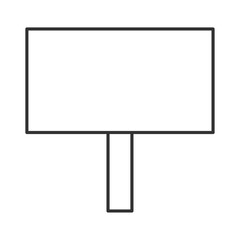 シンプルな看板のベクター線画モノクロイラストアイコン