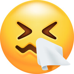 Sneezing Cold Allergy Tissue Emoji Face