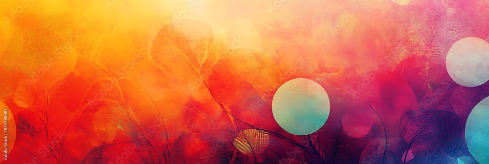 Poster abstract colorful background with bokeh.