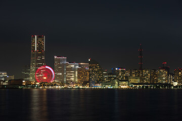 Naklejka premium 横浜夜景 横浜みなとみらい