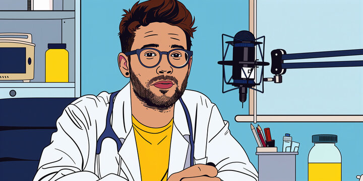 Young professional discussing health tips in a modern office