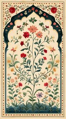 Mughal Garden illustration,Mughal Garden elements collection,Mughal Garden wedding invitation,Mughal Garden frame