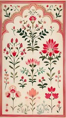Mughal Garden illustration,Mughal Garden elements collection,Mughal Garden wedding invitation,Mughal Garden frame