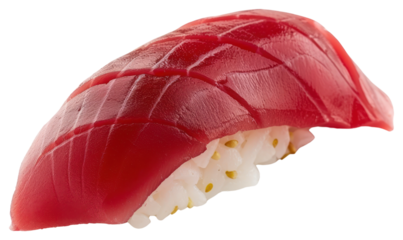 PNG 1 bite Nigiri sushi with tuna food rice dish.