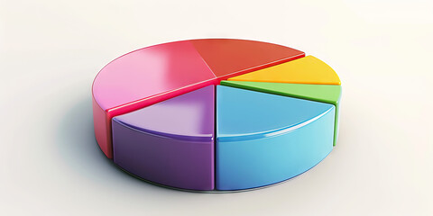 Obraz premium A simple pie chart comparing market share between competitors, with unique colors for each slice.