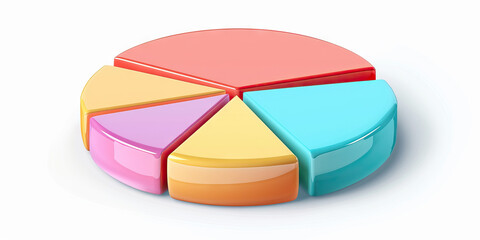 Fototapeta premium A simple pie chart comparing market share between competitors, with unique colors for each slice.