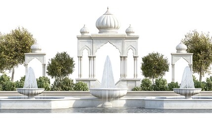 Mughal Garden illustration,Mughal Garden elements collection,Mughal Garden wedding invitation,Mughal Garden frame