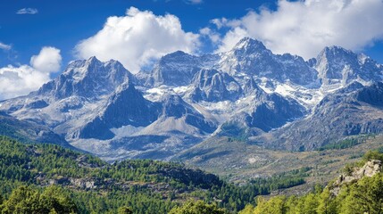 Fototapeta premium majestic mountain range under a clear blue sky