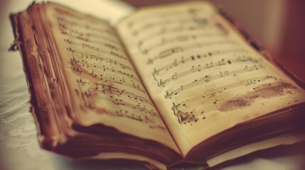 Open Vintage Music Book.