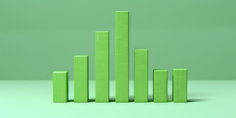 A simple bar graph in green, showcasing the percentage of customers returning for repeat purchases, indicating customer loyalty.