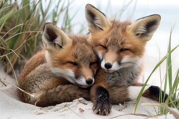 Obraz premium red fox cub