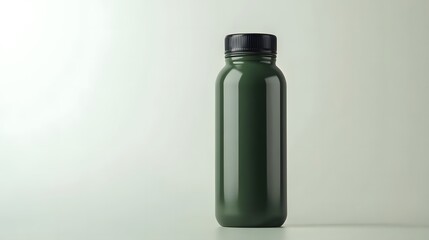 空の緑色の水筒魔法瓶